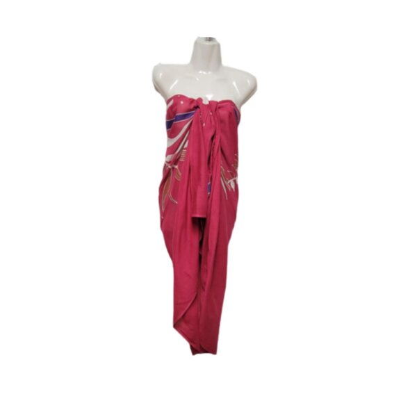 Womens Sarong Pareo Cotton Wrap HandPainted Batik Wrapskirt Beachwear -NEW - Picture 5 of 5